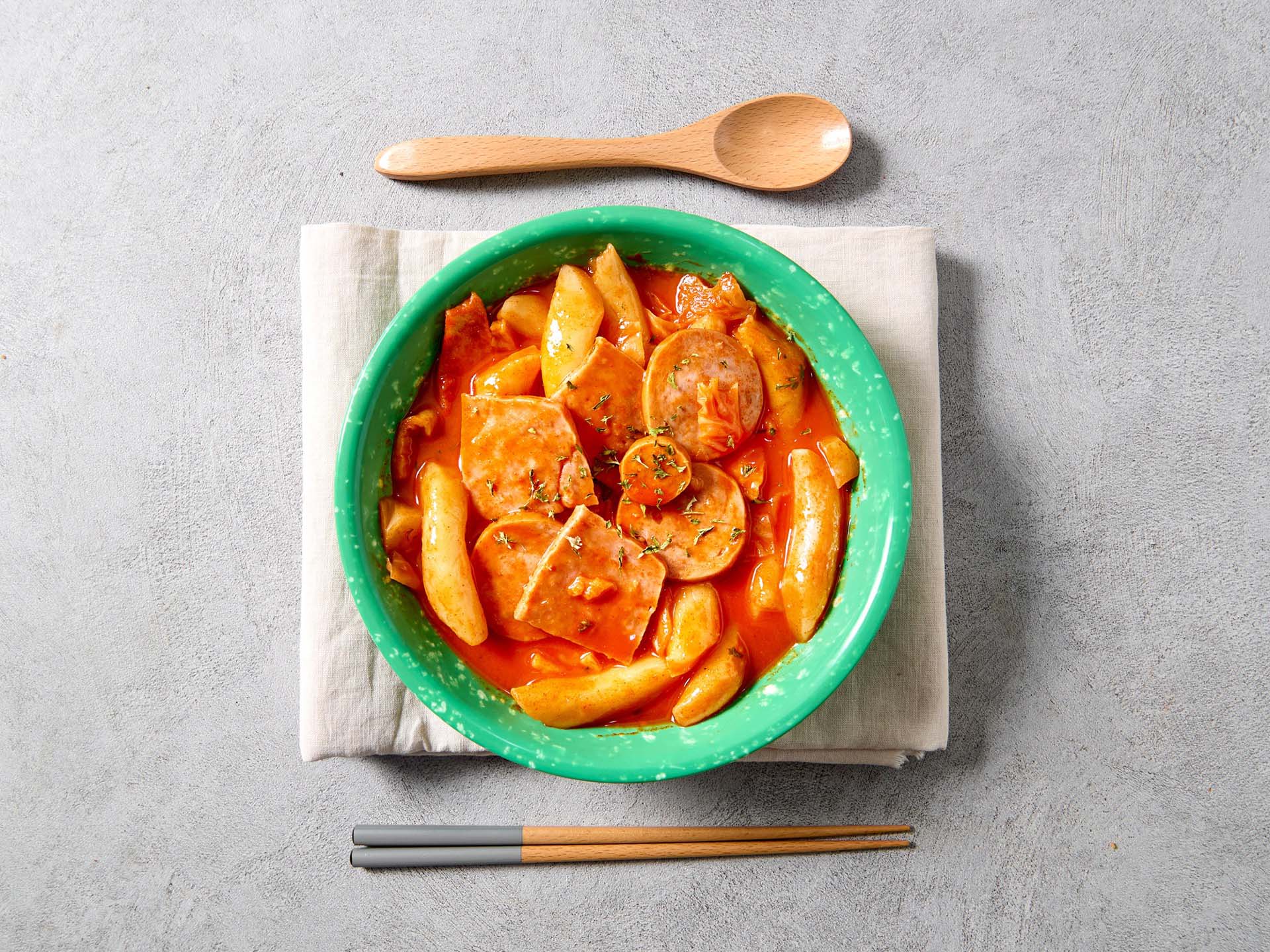부대햄+떡볶이